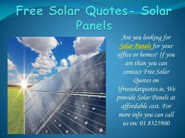 Find best Solar Panels within your budget