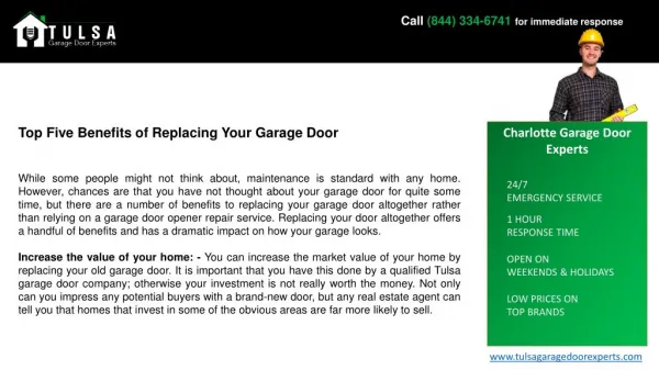 Top Five Benefits of Replacing Your Garage Door