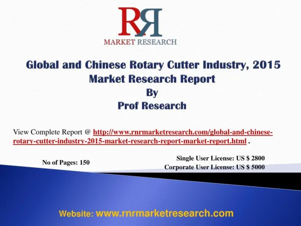 Rotary Cutter Industry Analysis & 2020 Forecasts for Global