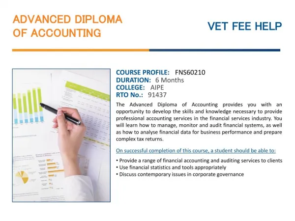 Advanced Diploma of Accounting Course Online Syndey Australi