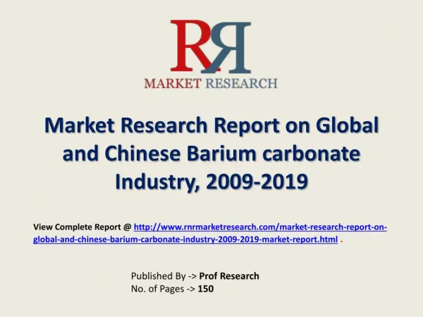 Barium carbonate Industry 2015-2019 Global and Chinese Resea