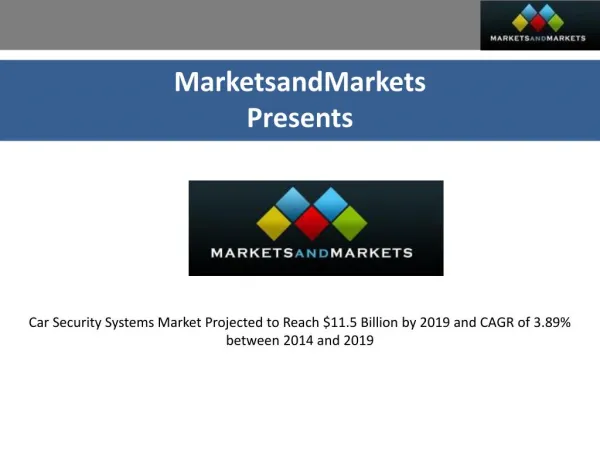 Car Security Systems Market Projected to Reach $11.5 Billion