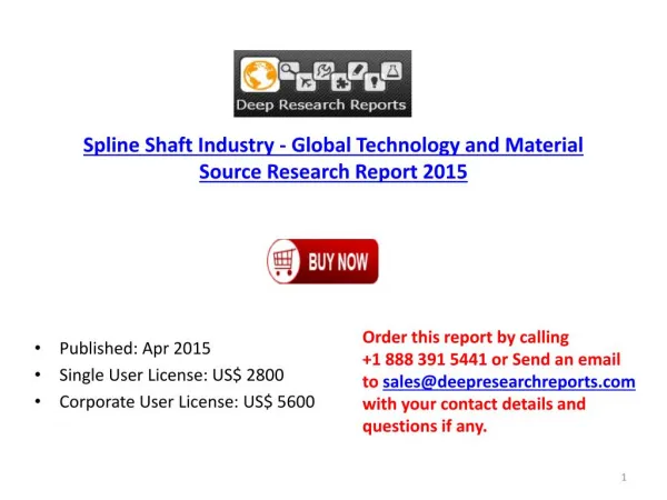 Chinese and Global Spline Shaft Market Raw Material Supplier