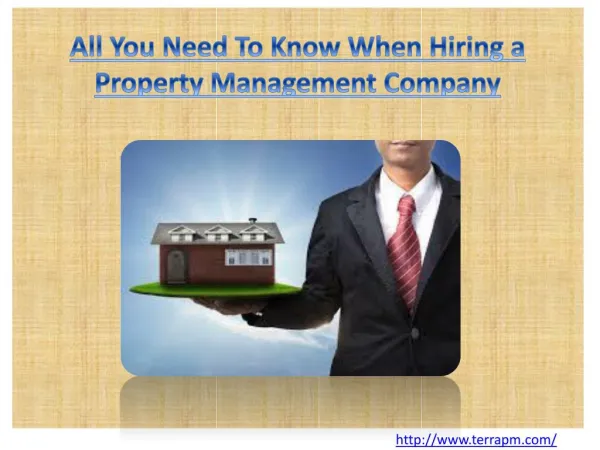All You Need To Know When Hiring a Property Management