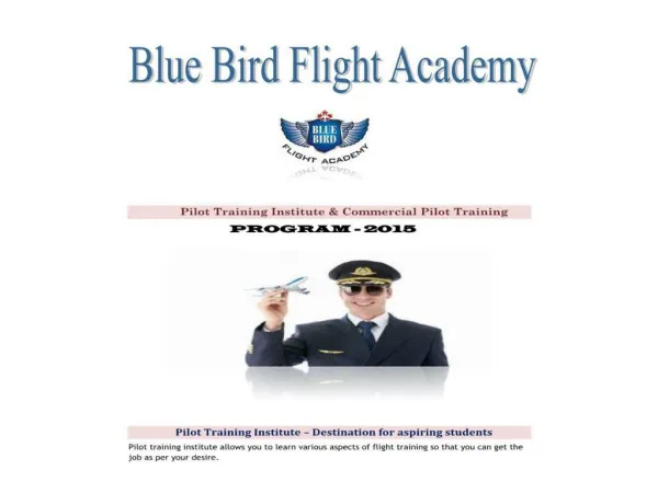 Pilot Training Institute, & Commercial Pilot Training-BBFA