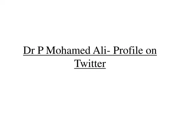 P Mohamed Ali- Twitter