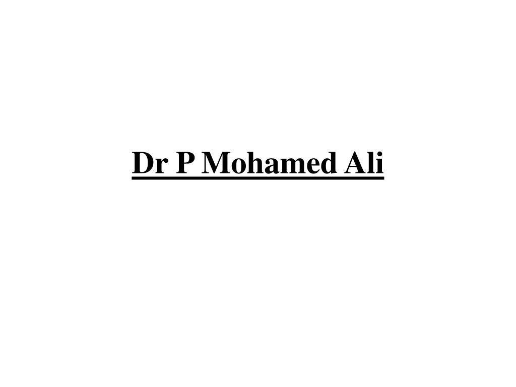 dr p mohamed ali