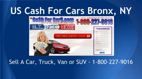 Cash For Cars, Sell A Car Bronx, NY 800-227-9016