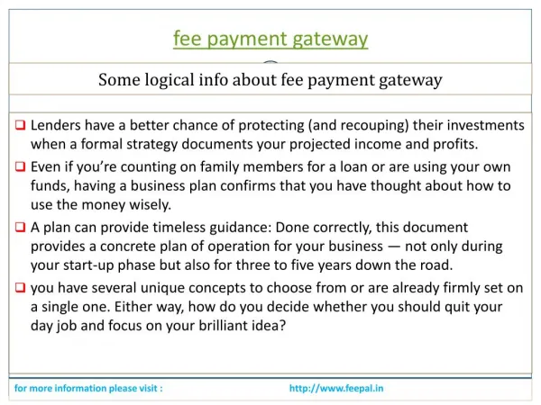 Mode of organizing transactions of fee payment gateway.