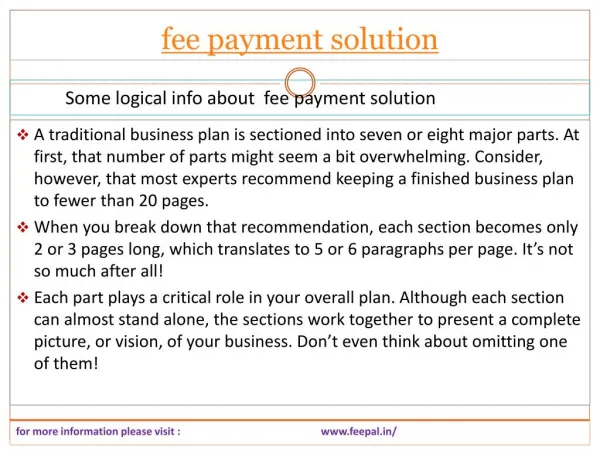 This chapter is focused on the fee payment solution