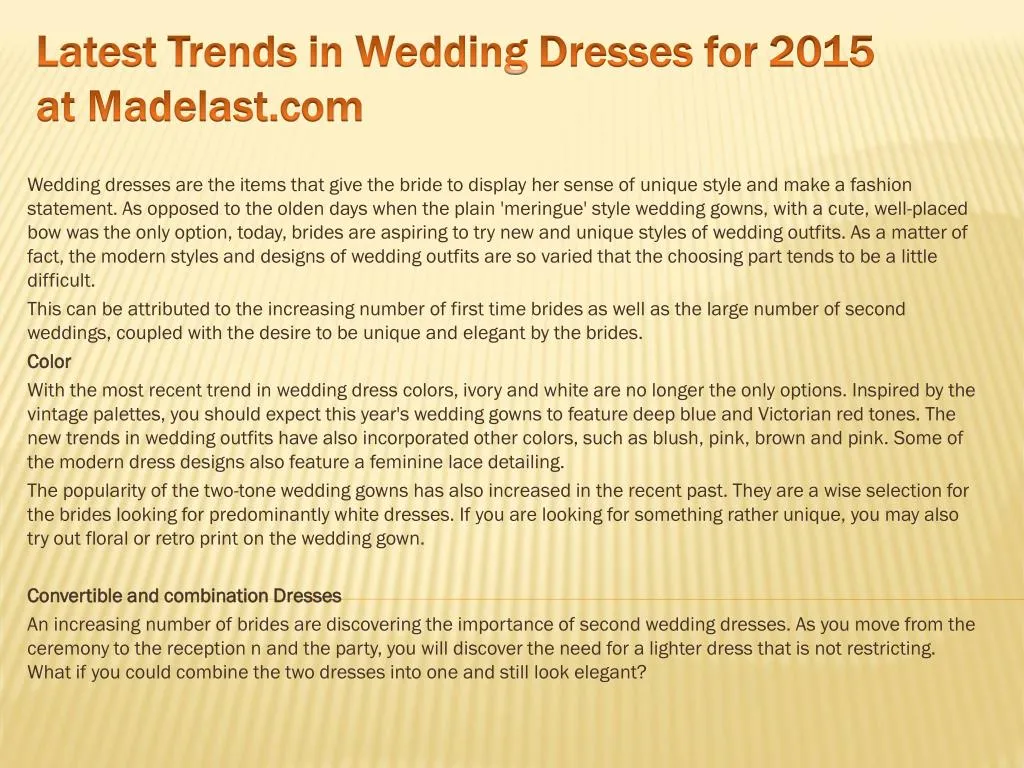 latest trends in wedding dresses for 2015 at madelast com