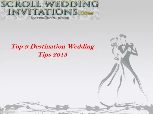 Top 9 Destination Wedding Tips