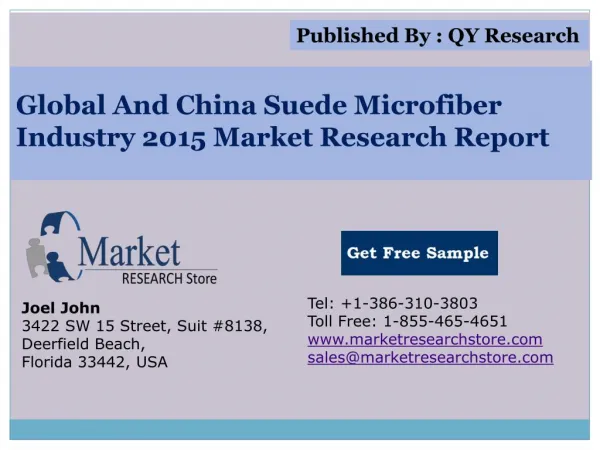 Global and China Suede Microfiber Industry 2015 Market Outlo