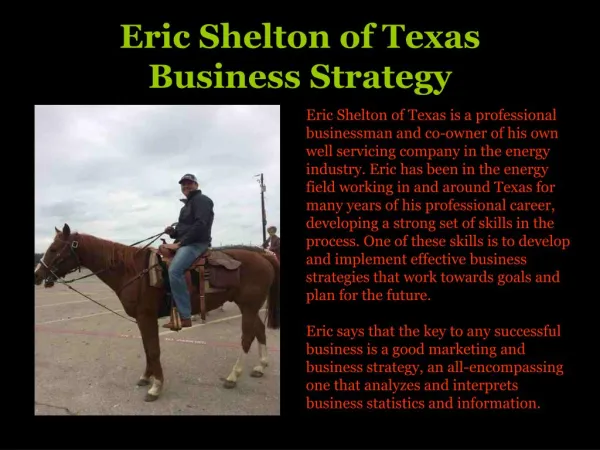 Eric Shelton of Texas Business Strategy