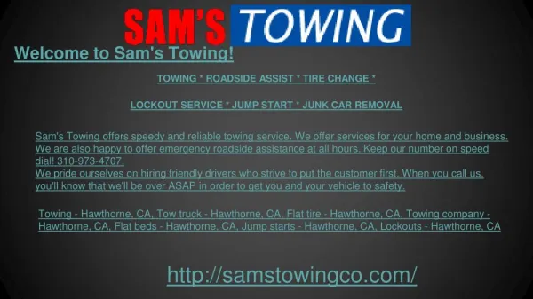 Towing Company, Flat Beds & Tire, Jump Starts, Lock outs, Ro