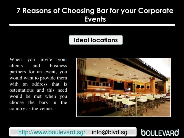 7 Reasons of Choosing Bar for your Corporate Events