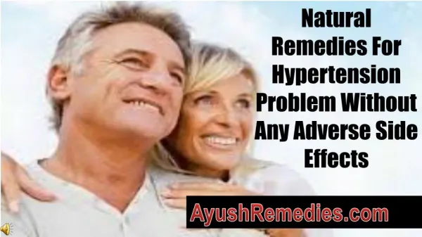 Natural Remedies For Hypertension Problem Without Any Advers