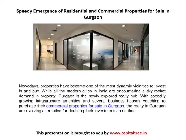 Speedy Emergence of Residential and Commercial Properties for Sale in Gurgaon