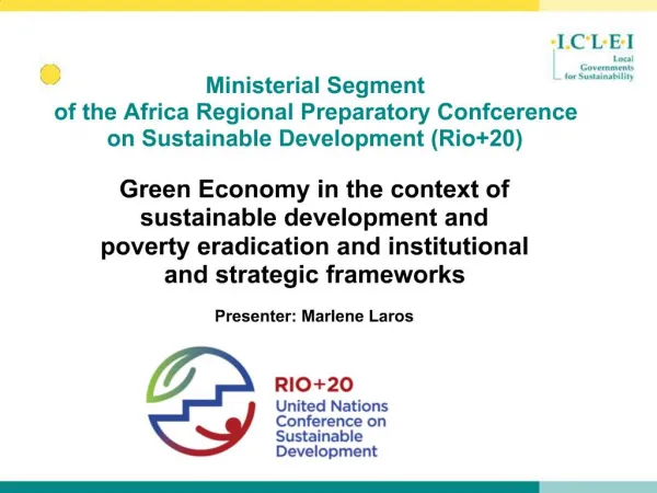 Ministerial Segment of the Africa Regional Preparatory Confcerence on Sustainable Development Rio20