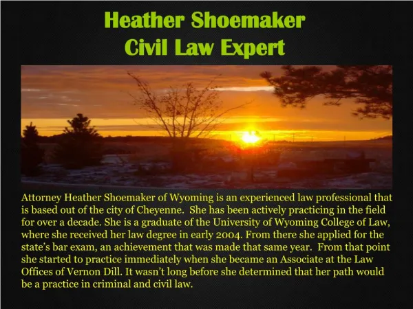 Heather Shoemaker Wyoming _Civil law Expert