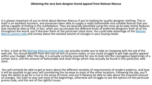 Neiman Marcus promo code