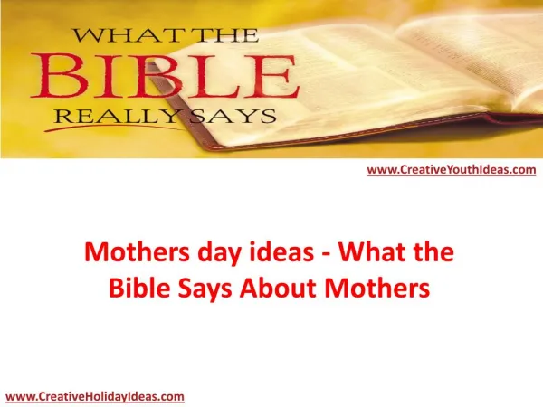 Mothers day ideas - What the Bible Says About Mothers