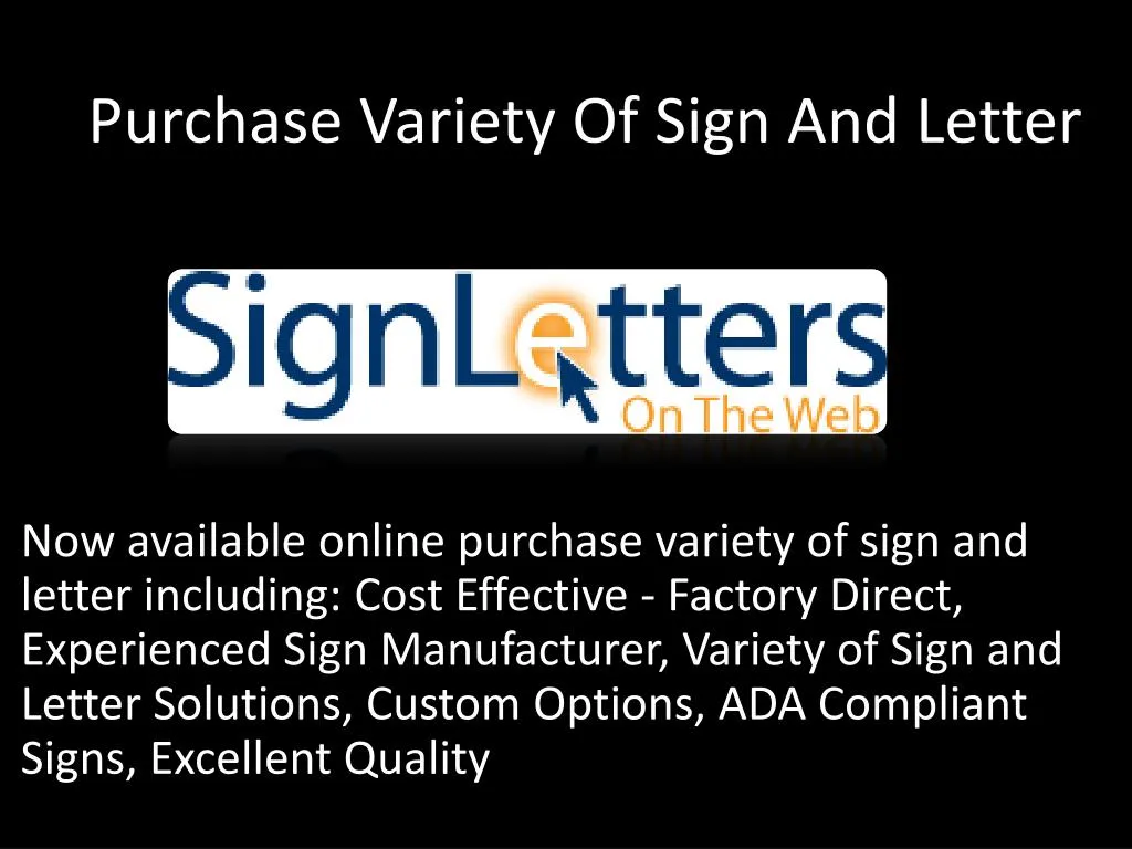 purchase variety of sign and letter