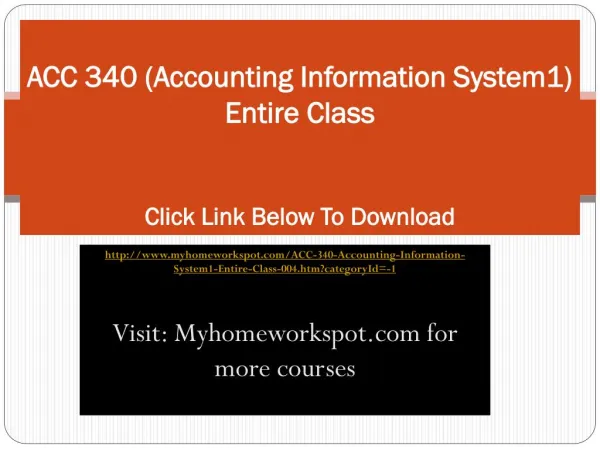 acc 340 accounting information system1 entire class click link below to download