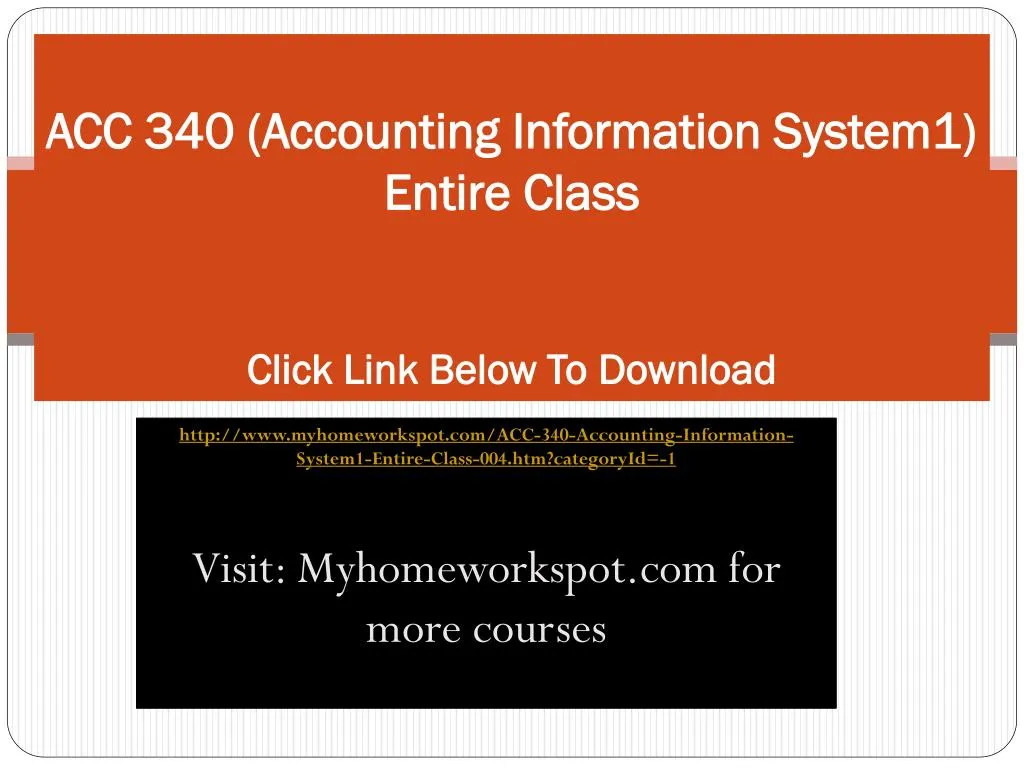 acc 340 accounting information system1 entire class click link below to download