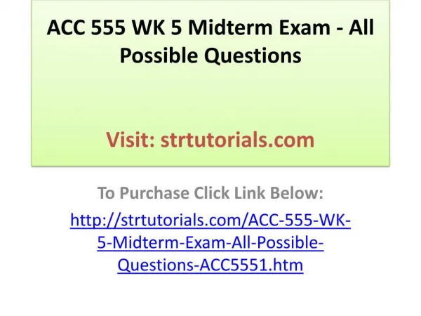 ACC 410 WK 7 Quiz 5 Ch. 8 & 9 - All Possible Questions