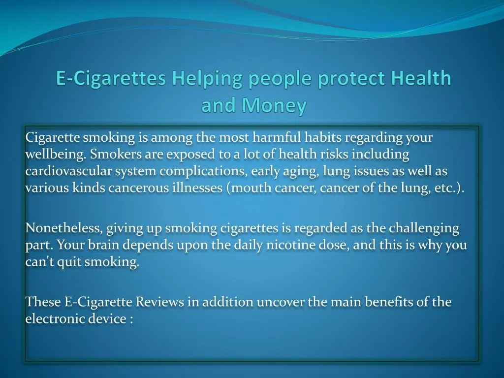 e cigarettes helping people protect health and money