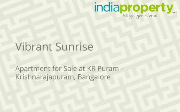 Vibrant Sunrise - Apartment in KR Puram - indiaproperty