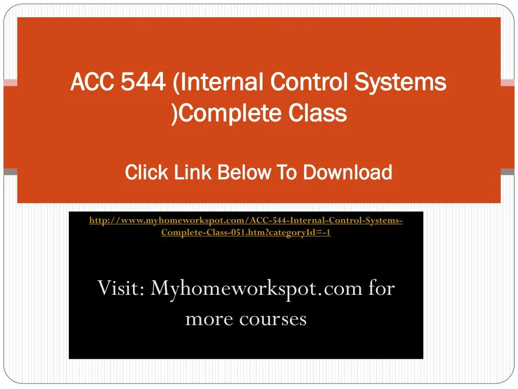 acc 544 internal control systems complete class click link below to download