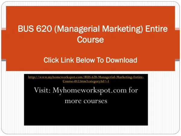 BUS 630 Entire Course / Assignments and DQs/ Latest /A Tut