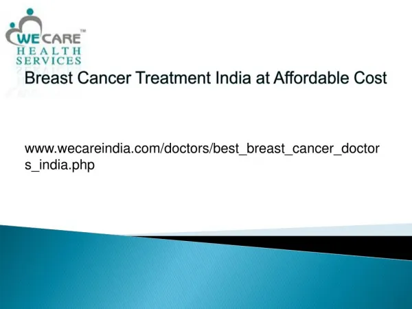 Breast Cancer Treatment India at Affordable Cost