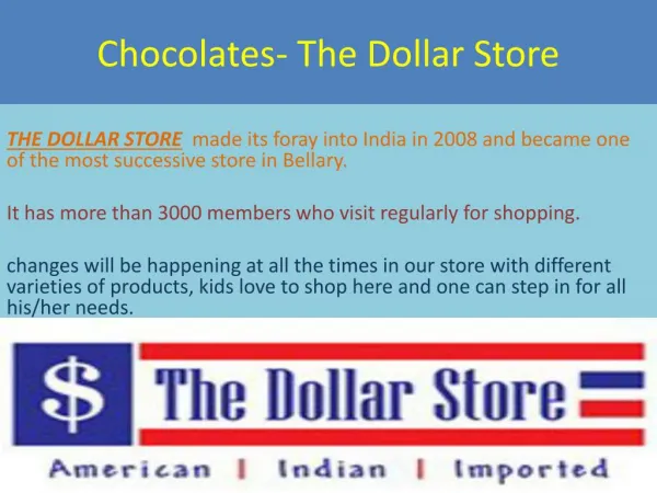 Online Chocolates Delivery in India - Thedollarstore.in