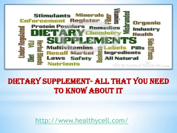 Dietary Supplement- All that You Need to Know about it