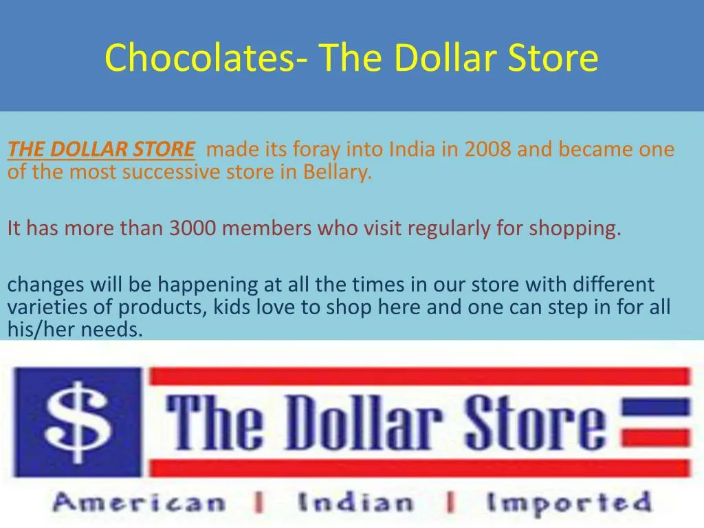 chocolates the dollar store