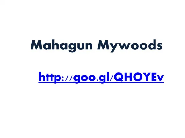 Mahagun Mywoods Is Residential Project Launched By Mahagun G