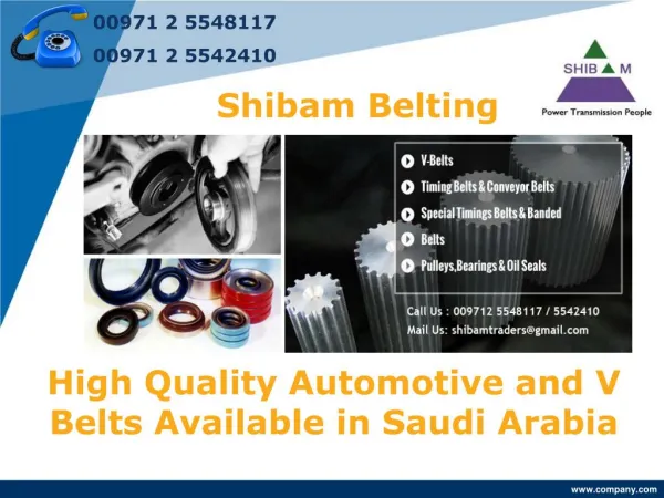 High Quality Automotive and V Belts Available in Saudi Arabi