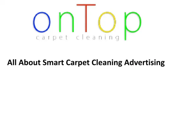 All About Smart Carpet Cleaning Advertising
