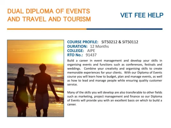 Dual Diploma of Events and Travel and Tourism Course Online