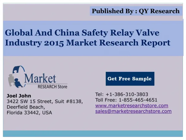 Global and China Safety Relay Valve Industry 2015 Market Out