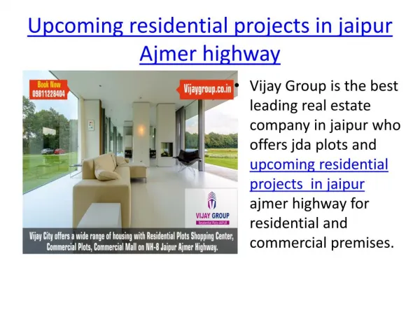 Jda Plots in Jaipur,Upcoming Residential Projects