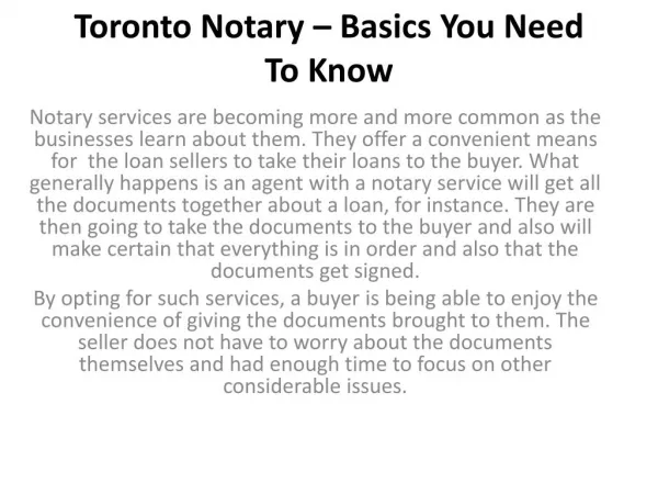 Toronto Notary