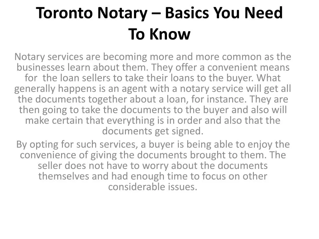 toronto notary basics you need to know
