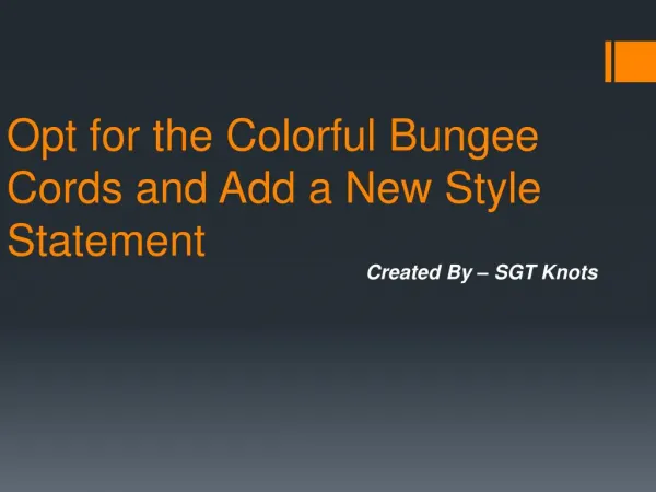 Opt for the Colorful Bungee Cords and Add a New Style Statem