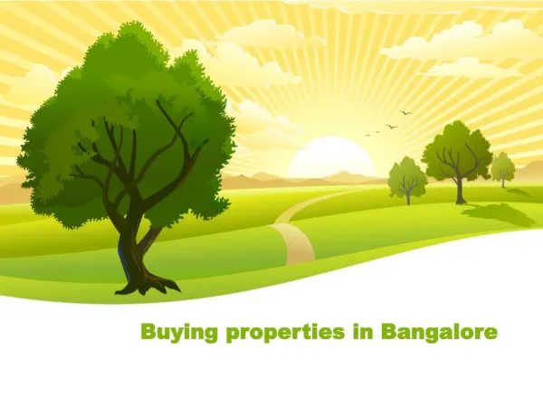 Buying properties in Bangalore