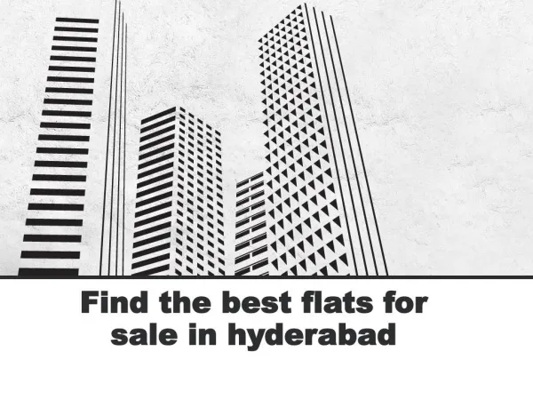 Find the best flats for sale in hyderabad