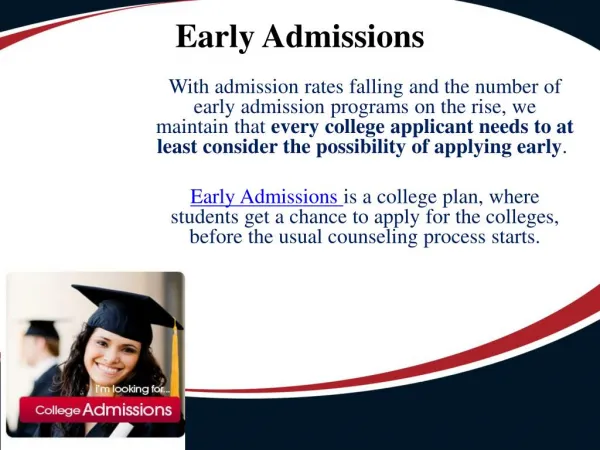 College Kickstart - Early Action, Early Decision